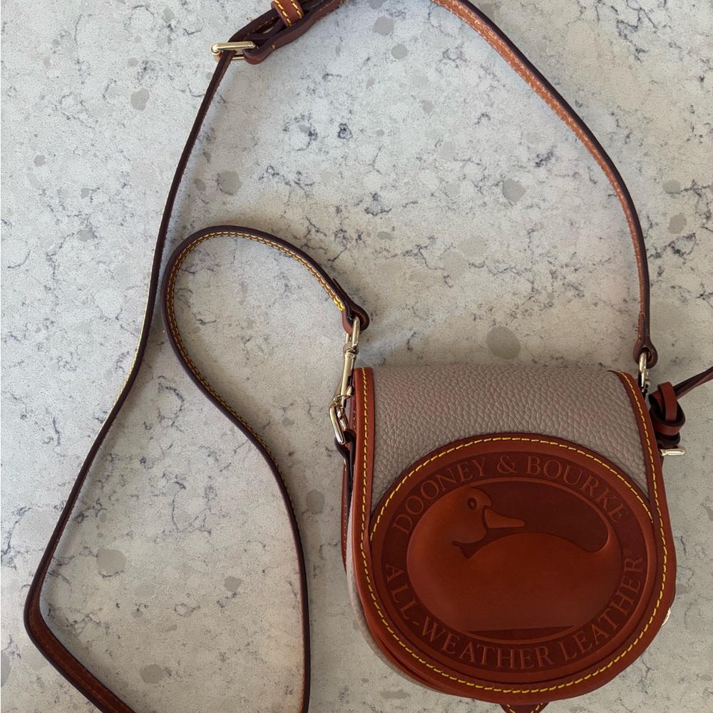 Dooney & Bourke All Weather Leather 2 Duck Bag Taupe - Picture 7 of 16